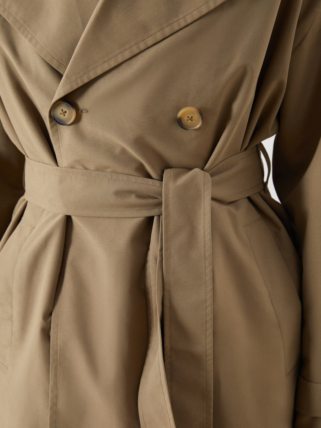 LCW Classic Khaki Double-Breasted Women Trench Coat