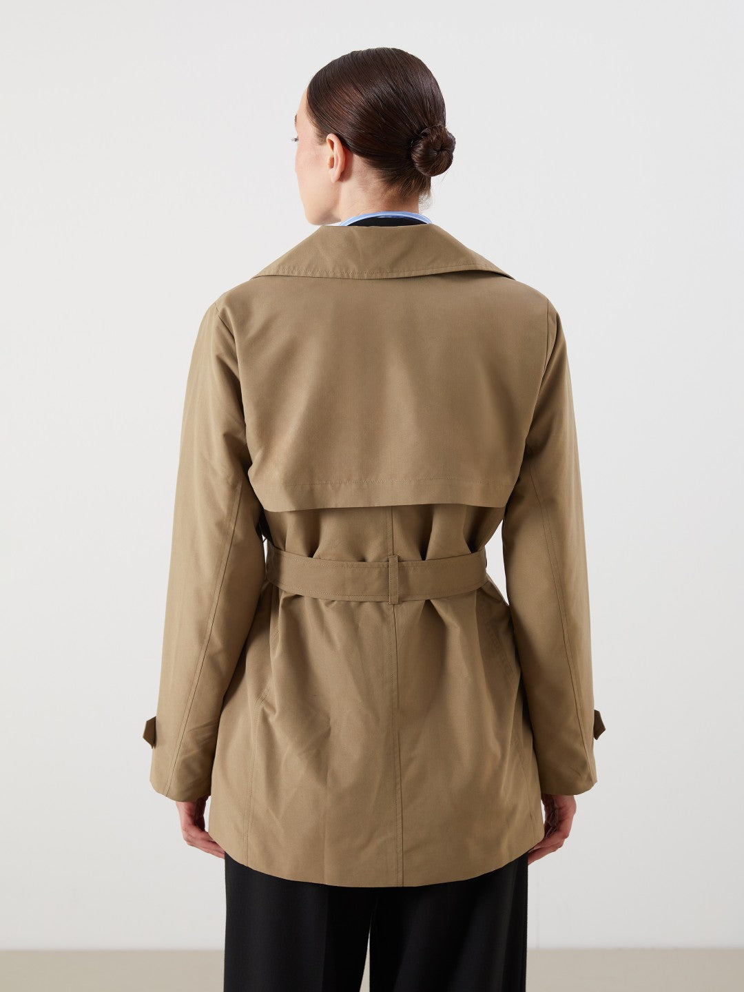 LCW Classic Khaki Double-Breasted Women Trench Coat