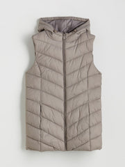 LCW Classic Brown Hooded Women Puffer Vest