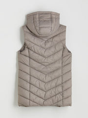 LCW Classic Brown Hooded Women Puffer Vest