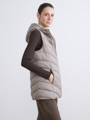 LCW Classic Brown Hooded Women Puffer Vest