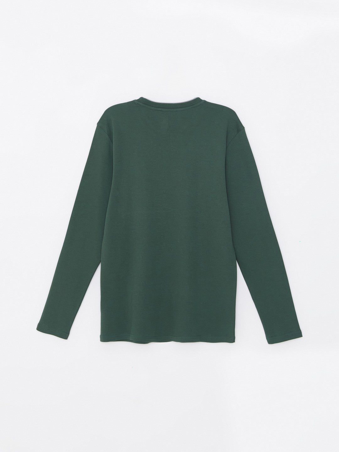 LCW Classic Navy Blue Crew Neck Long Sleeve Printed Men Sweatshirt