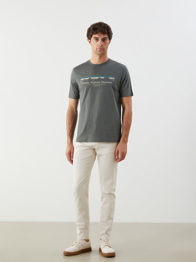 LCW Classic Crew Neck Printed Jersey Men T-Shirt Main Image