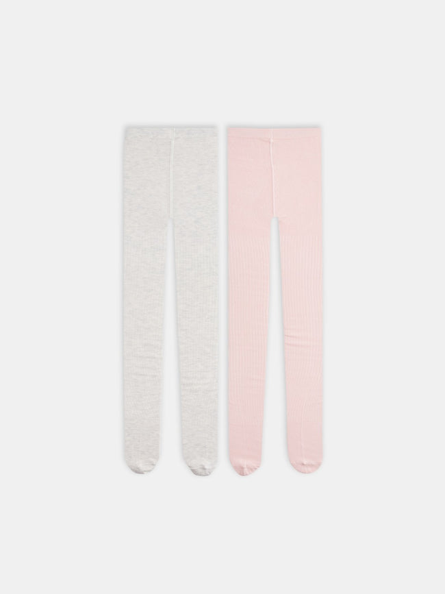 LCW Kids Pink Basic Girls Tights 2-Pack Hover Image