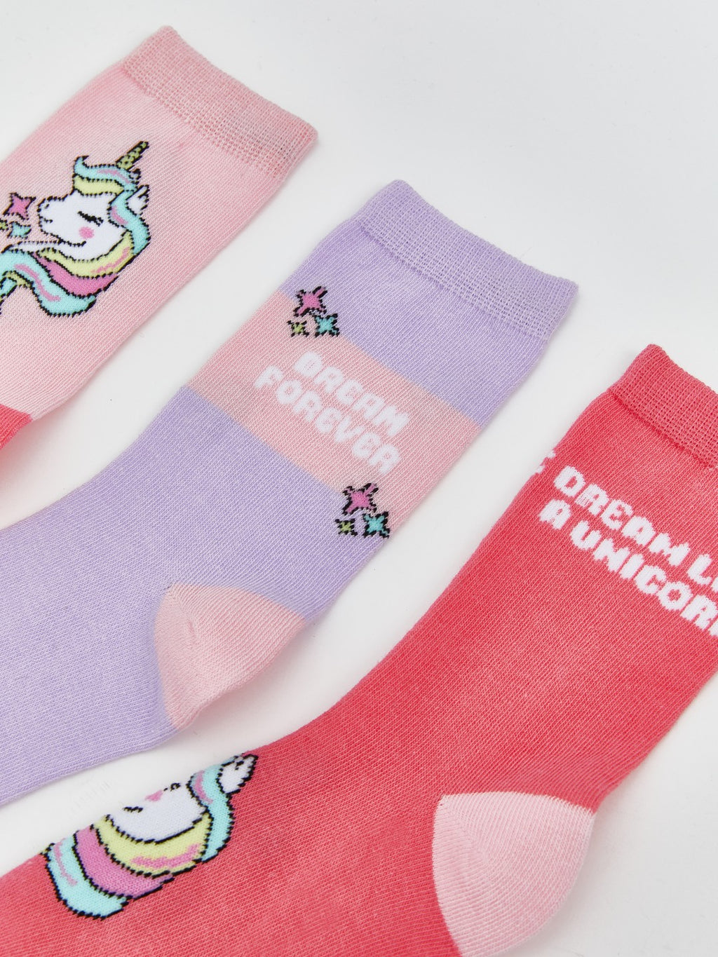 LCW Kids Pink Patterned Girls Ankle Socks 5-Pack