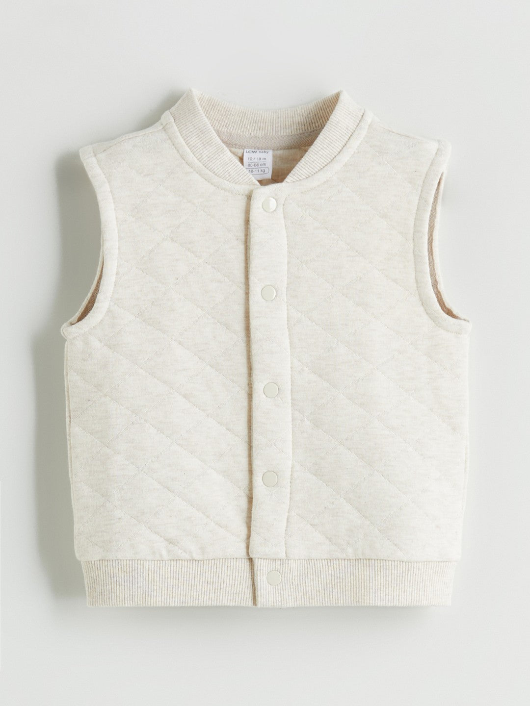 LCW Baby Ecru College Collar Quilted Baby Boy Vest
