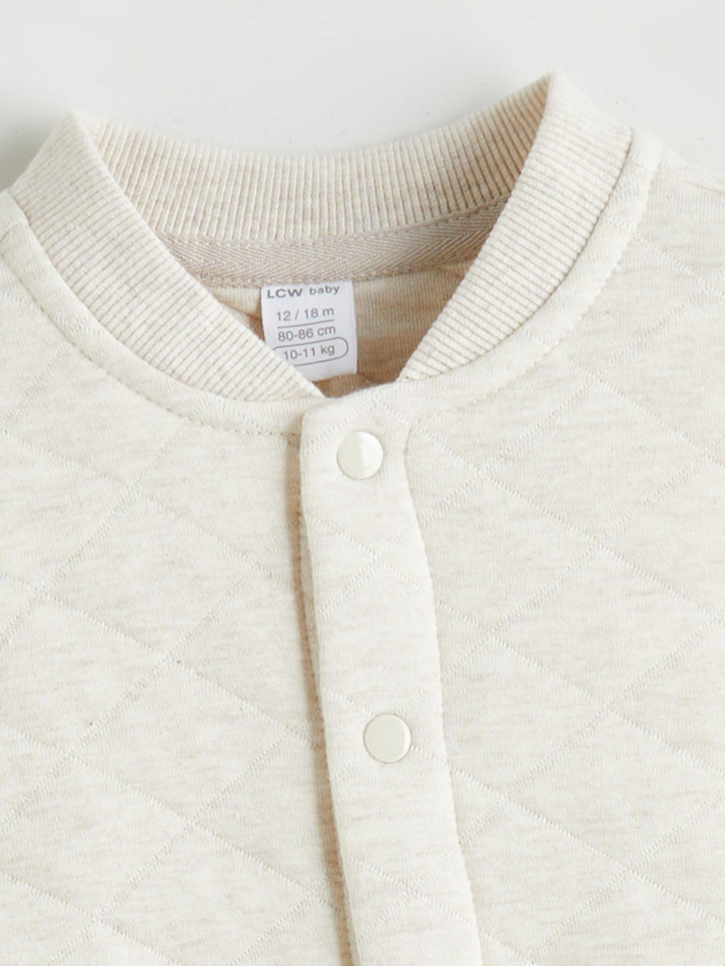 LCW Baby Ecru College Collar Quilted Baby Boy Vest