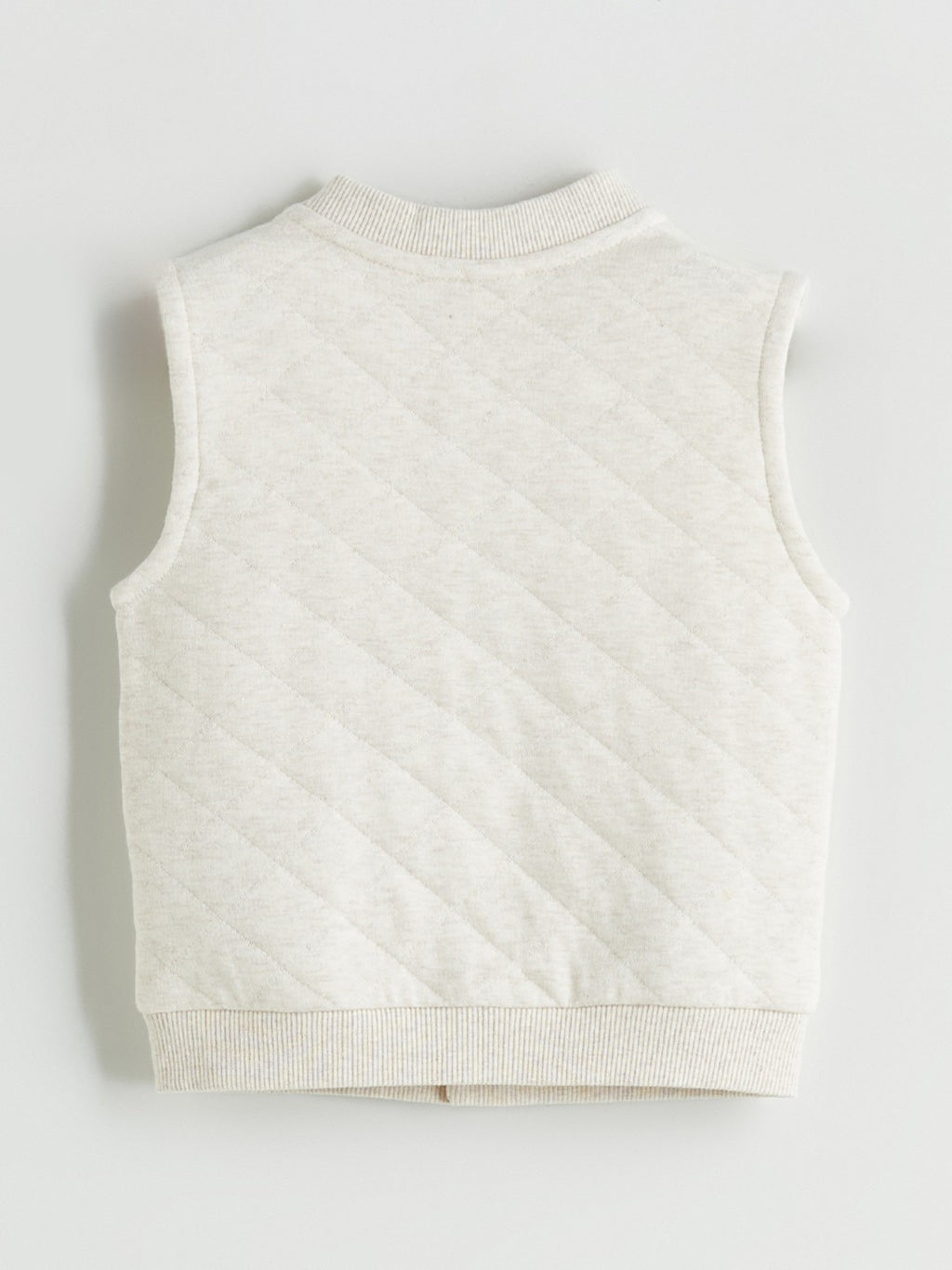 LCW Baby Ecru College Collar Quilted Baby Boy Vest