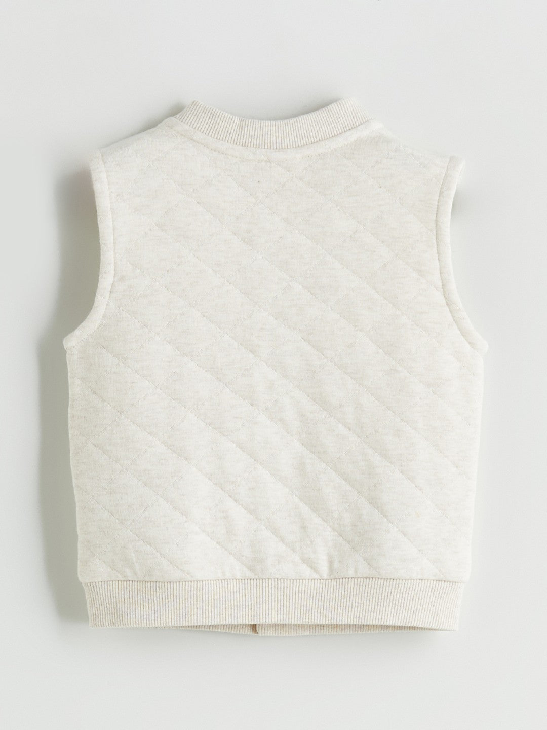 LCW Baby Ecru College Collar Quilted Baby Boy Vest