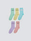 LCW Kids Pink Patterned Girls Ankle Socks 5-Pack