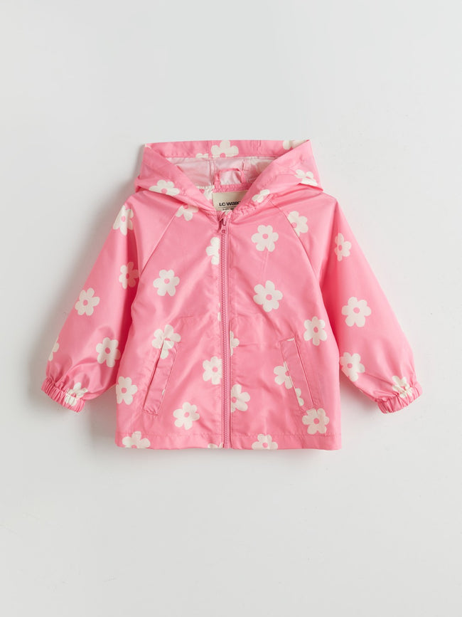 LCW Kids Pink Hooded Girl Raincoat Hover Image
