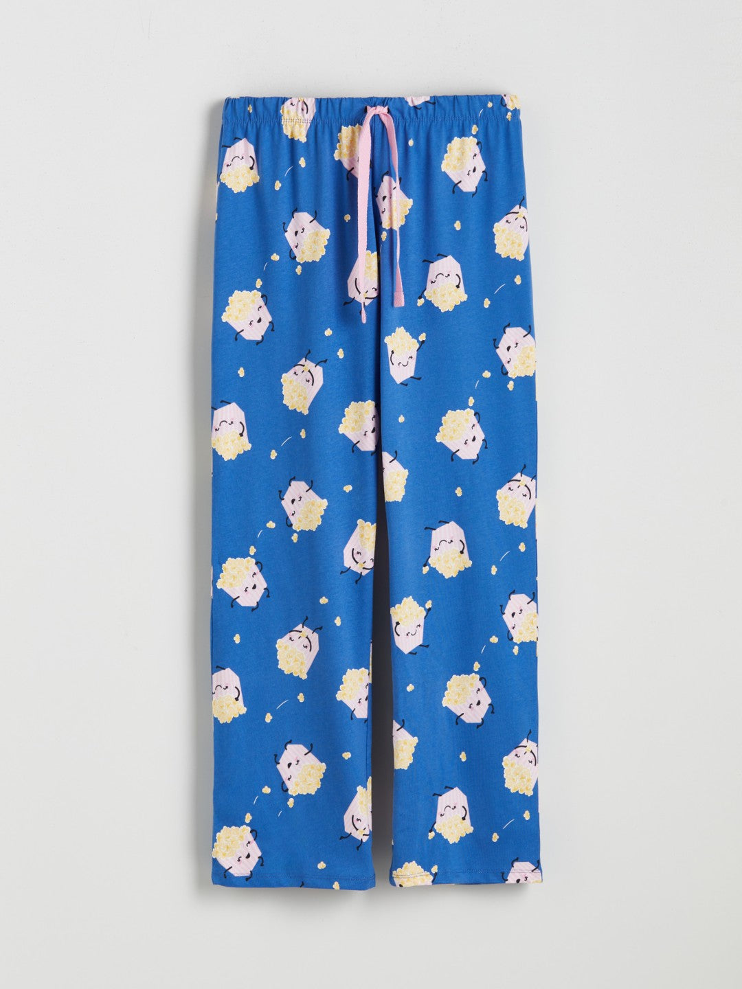 LCW Young Blue Shirt Collar Printed Women Pajama Set