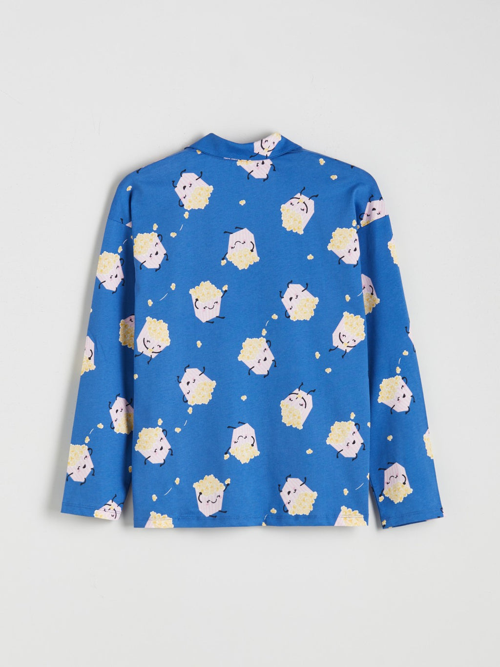 LCW Young Blue Shirt Collar Printed Women Pajama Set