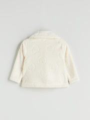 LCW Baby Ecru Baby Collar Girl Plush Coat