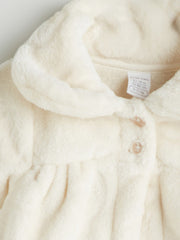 LCW Baby Ecru Baby Collar Girl Plush Coat