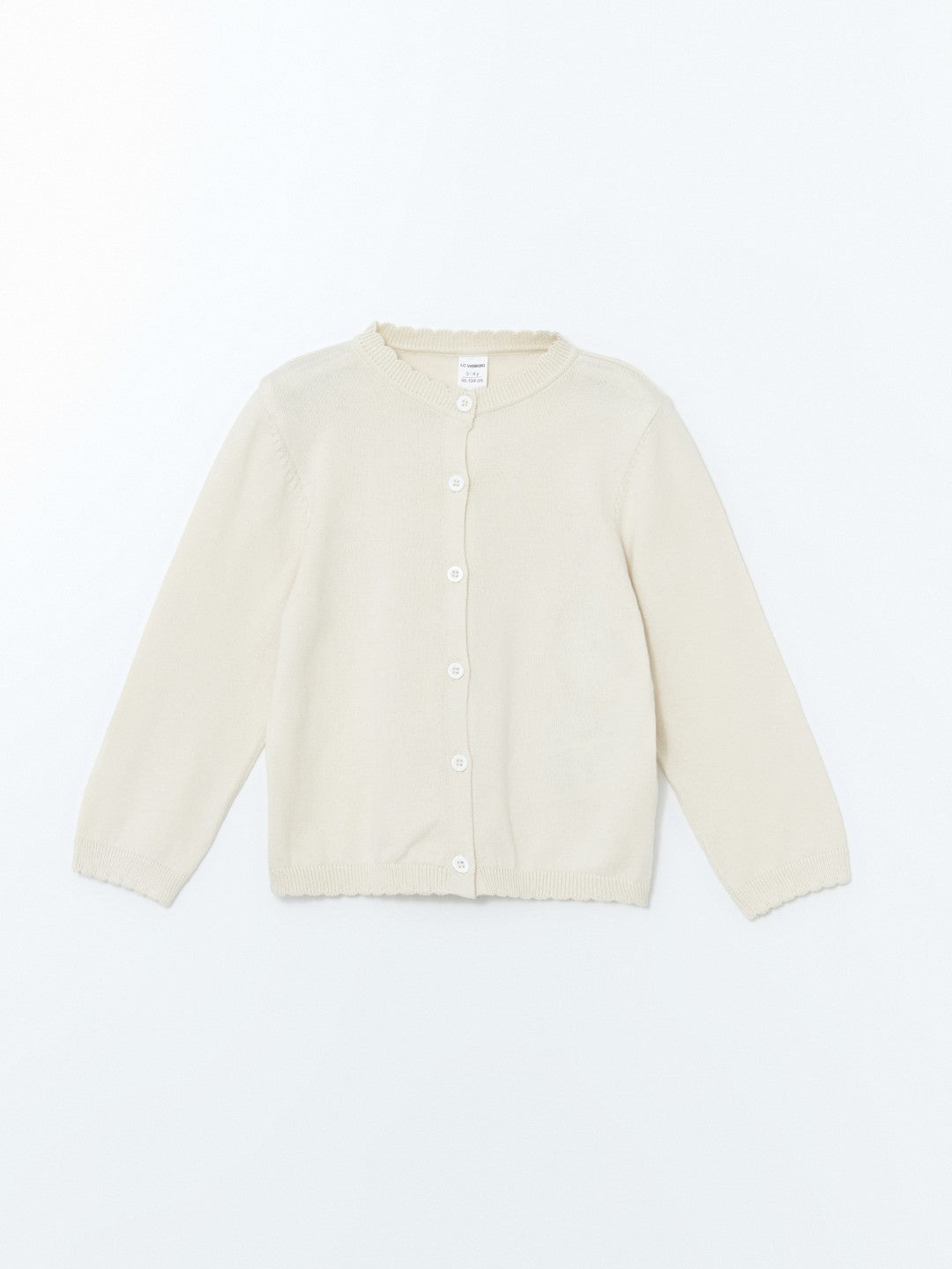 LCW Kids Black Crew Neck Girls Knitwear Cardigan