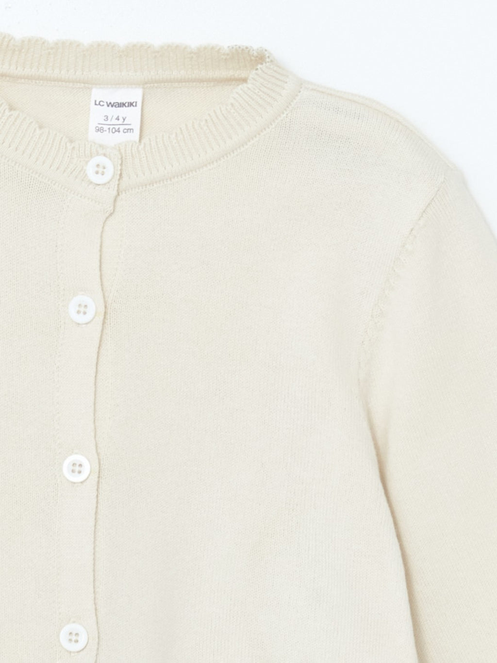 LCW Kids Black Crew Neck Girls Knitwear Cardigan