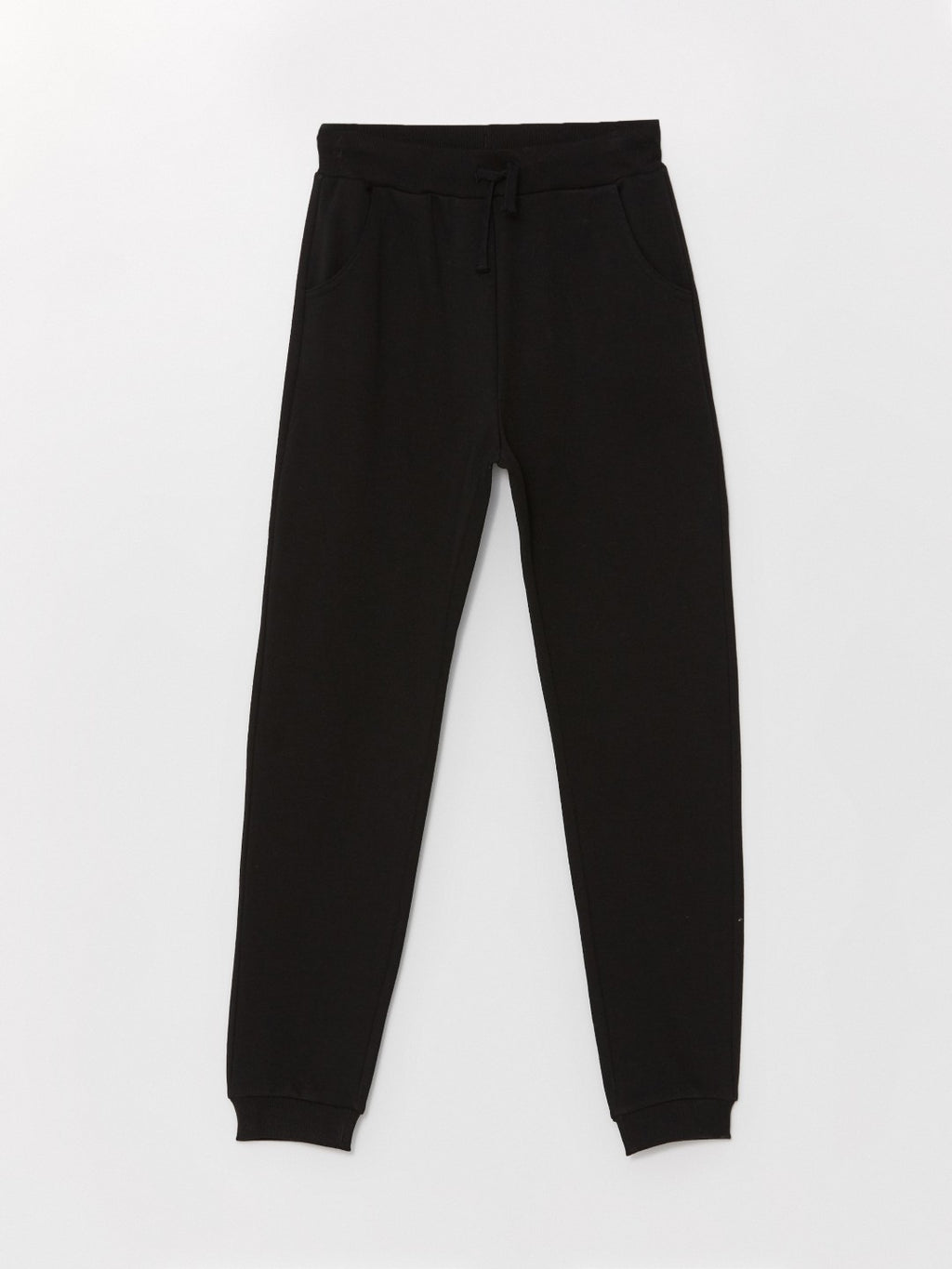 LCW Kids Black Elastic Waist Girls Thick Jogger Sweatpants