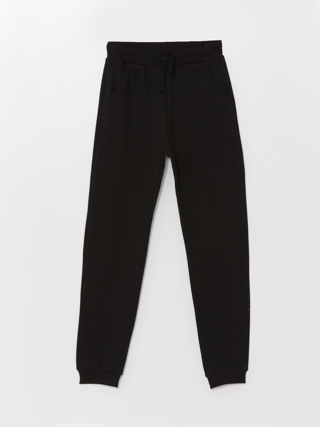 LCW Kids Black Elastic Waist Girls Thick Jogger Sweatpants