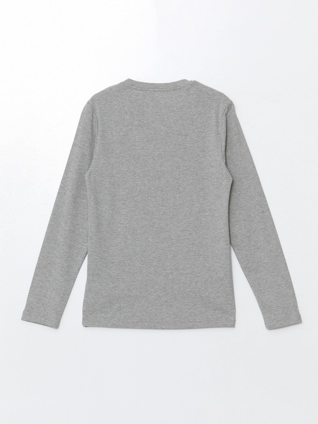 LCW Classic Black Crew Neck Basic Long Sleeve Men T-Shirt