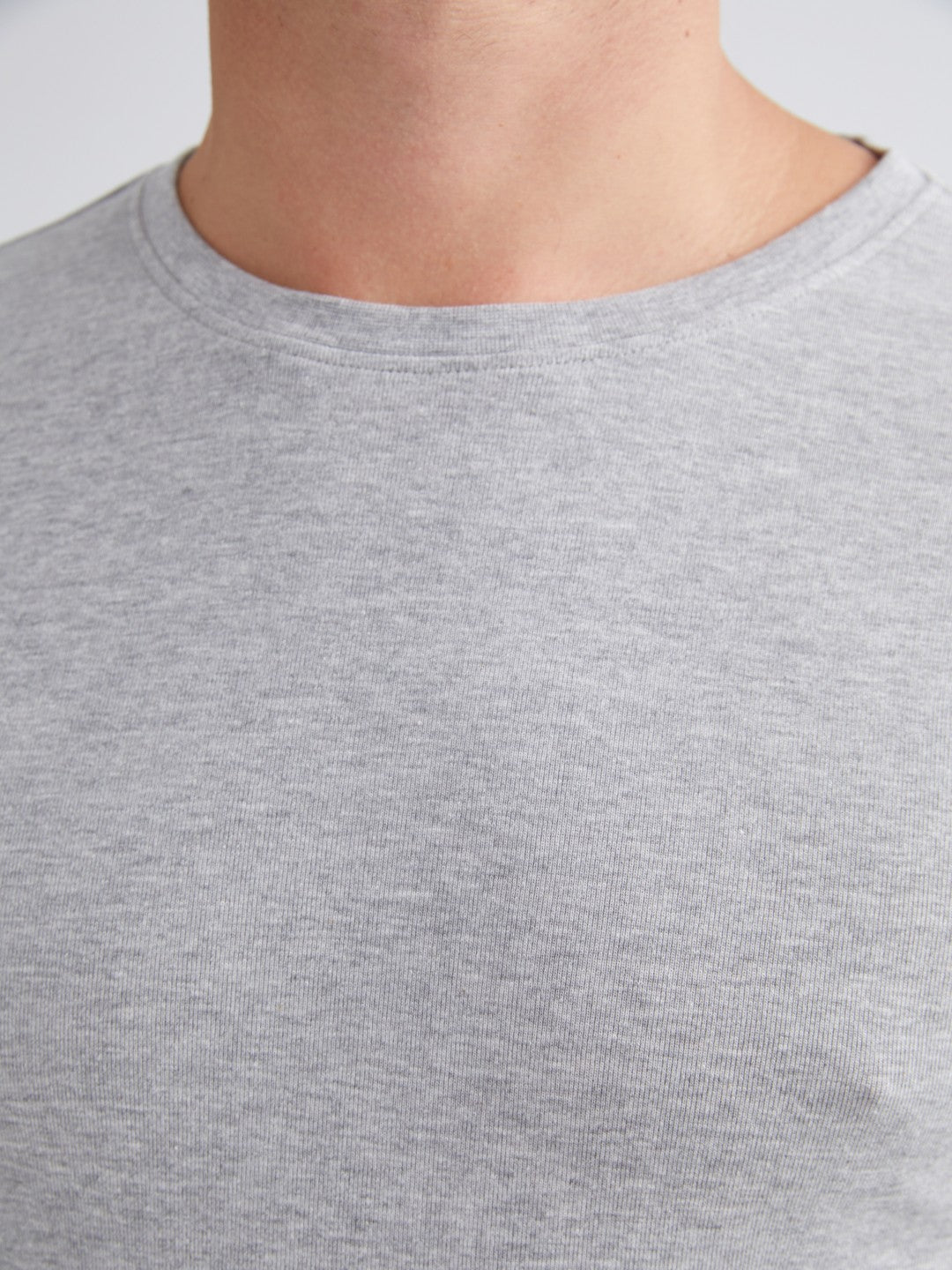 LCW Classic Black Crew Neck Basic Long Sleeve Men T-Shirt