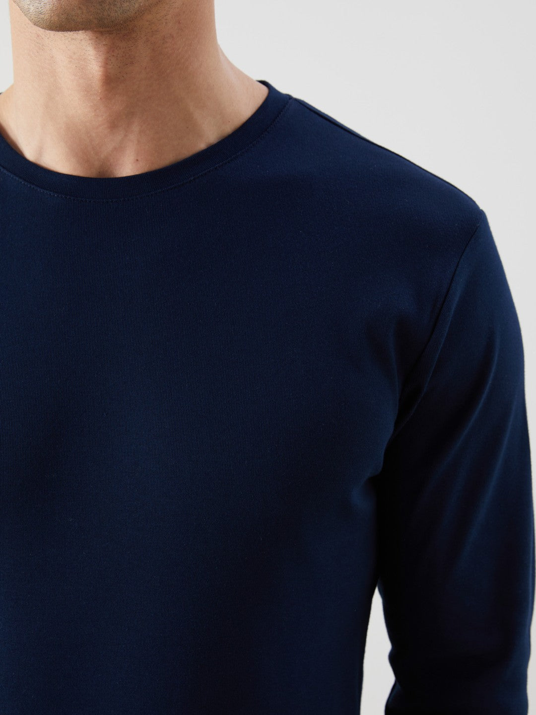 LCW Classic Black Crew Neck Basic Long Sleeve Men T-Shirt