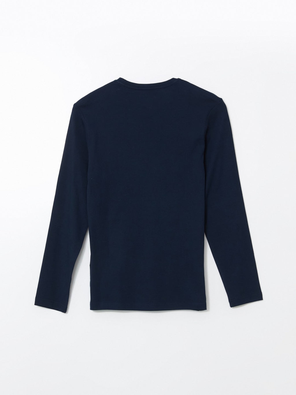 LCW Classic Black Crew Neck Basic Long Sleeve Men T-Shirt