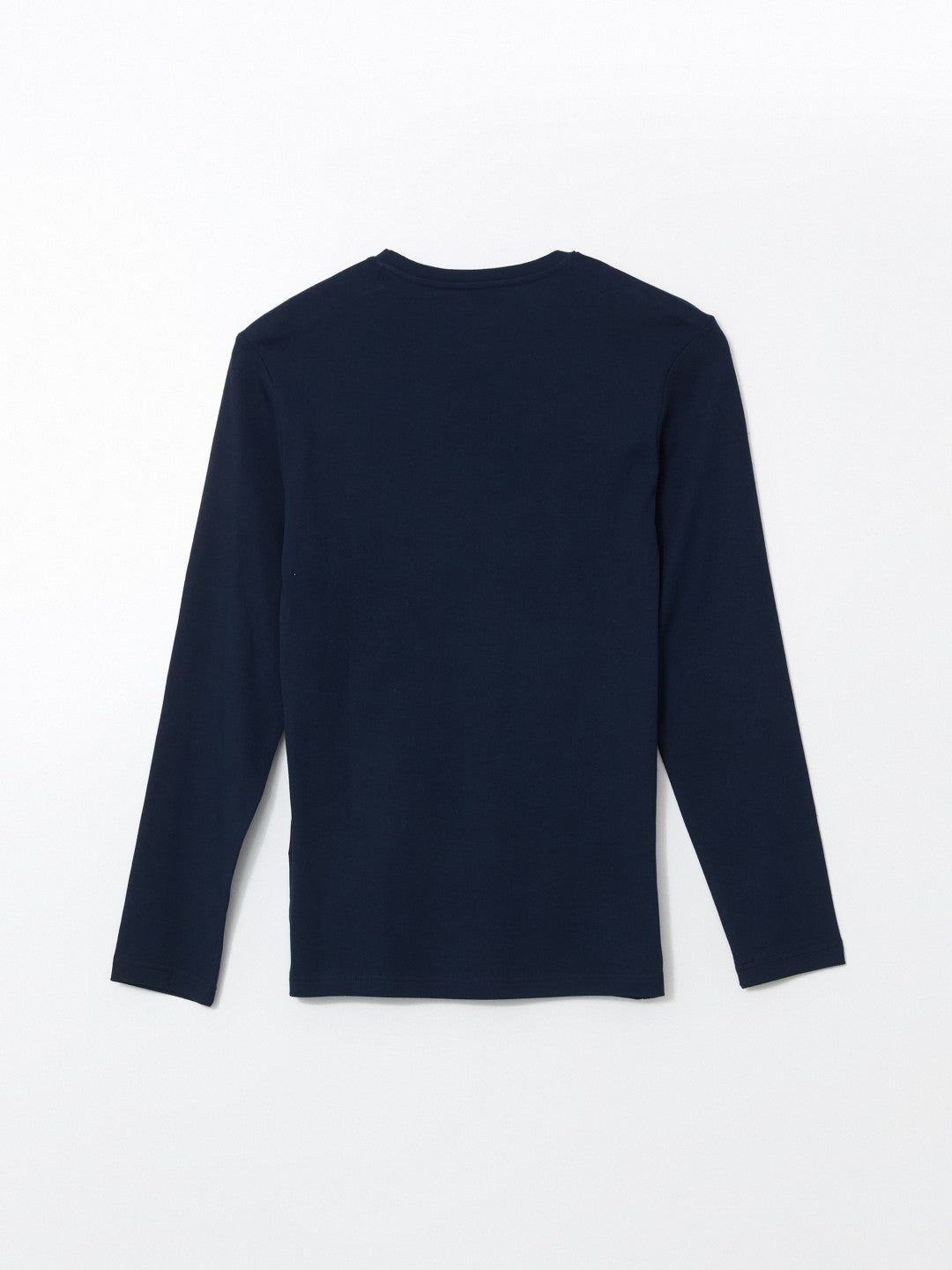 LCW Classic Black Crew Neck Basic Long Sleeve Men T-Shirt