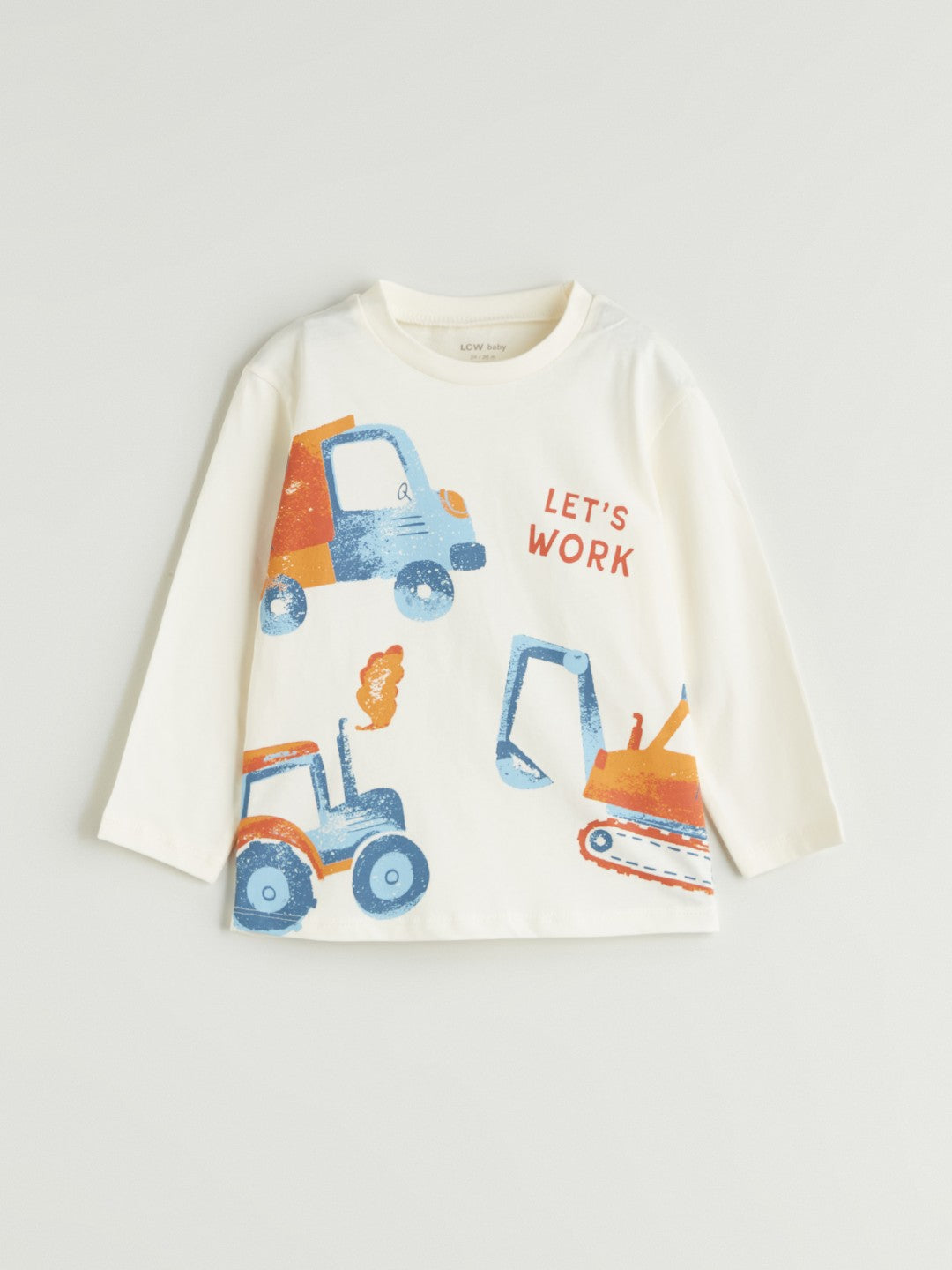 LCW Baby Beige Crew Neck Baby Boy Pajama Set