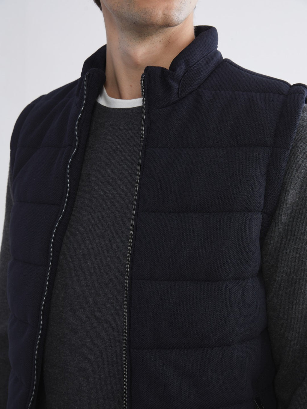 LCW Vision Navy Blue Slim Fit Stand Collar Men Puffer Vest