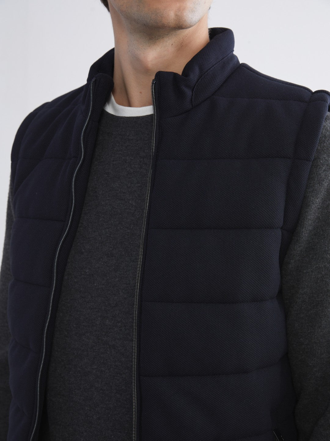 LCW Vision Navy Blue Slim Fit Stand Collar Men Puffer Vest