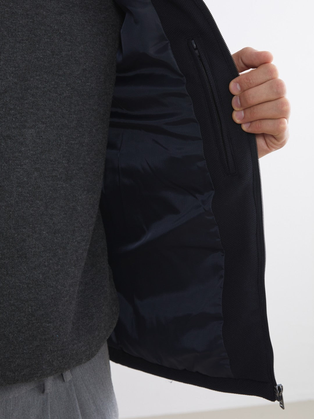 LCW Vision Navy Blue Slim Fit Stand Collar Men Puffer Vest