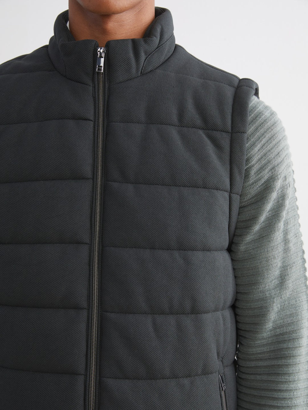 LCW Vision Navy Blue Slim Fit Stand Collar Men Puffer Vest