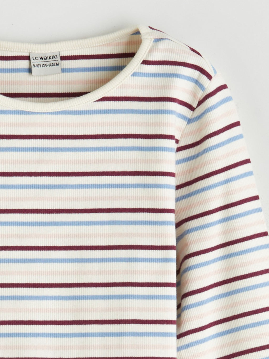 LCW Kids Mixed Crew Neck Striped Girls T-Shirt