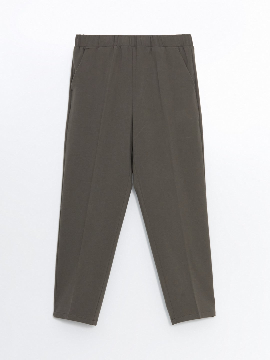 LCW Grace Black Plus Size Elastic Waist Women Trousers