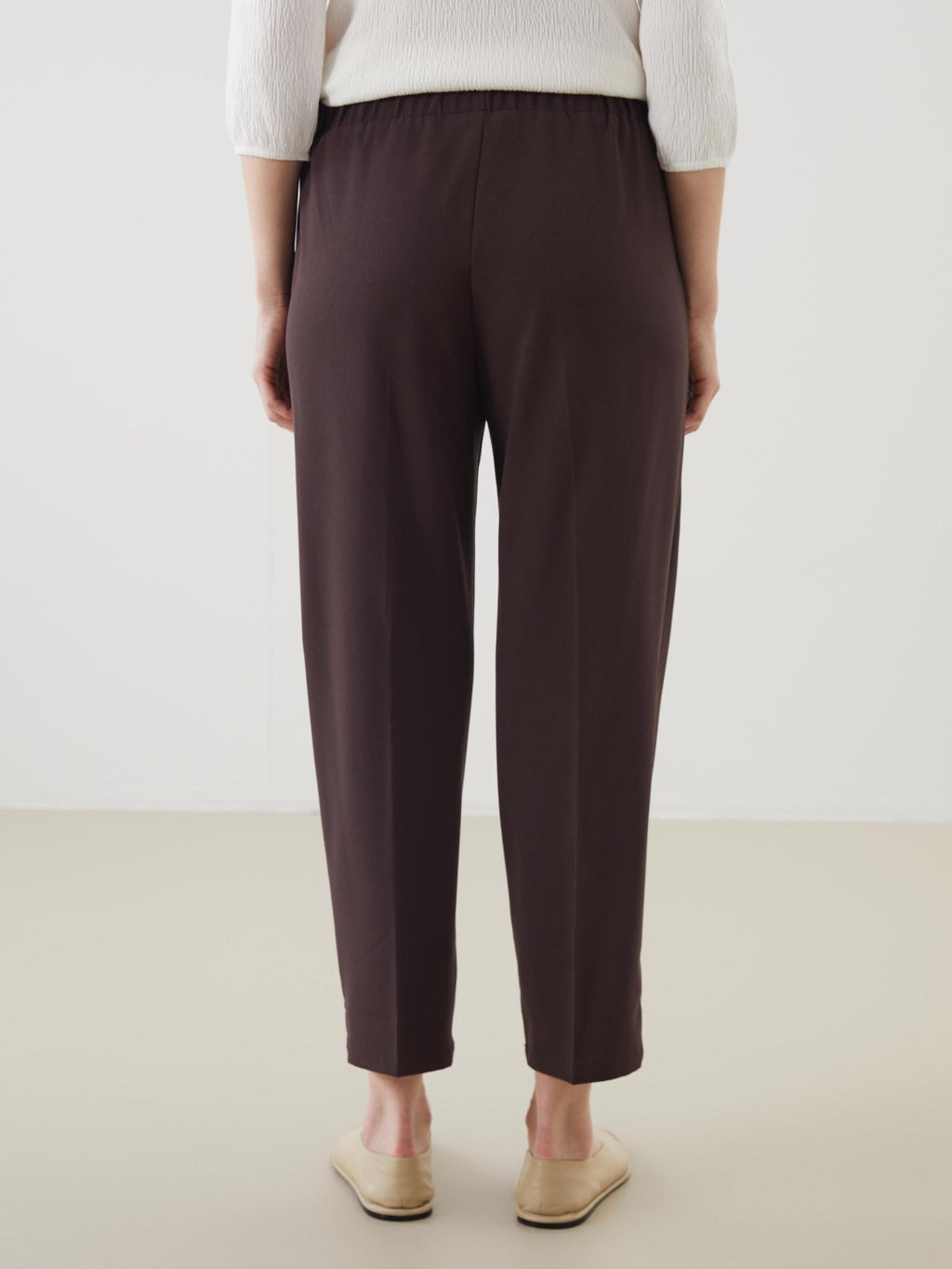 LCW Grace Black Plus Size Elastic Waist Women Trousers