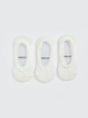 LCW Dream Ecru Ribbon Detailed Ballerina Socks 3-Pack