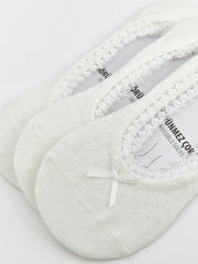 LCW Dream Ecru Ribbon Detailed Ballerina Socks 3-Pack