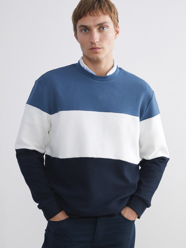 LCW Vision Crew Neck Color Block Men Sweatshirt Hover Image