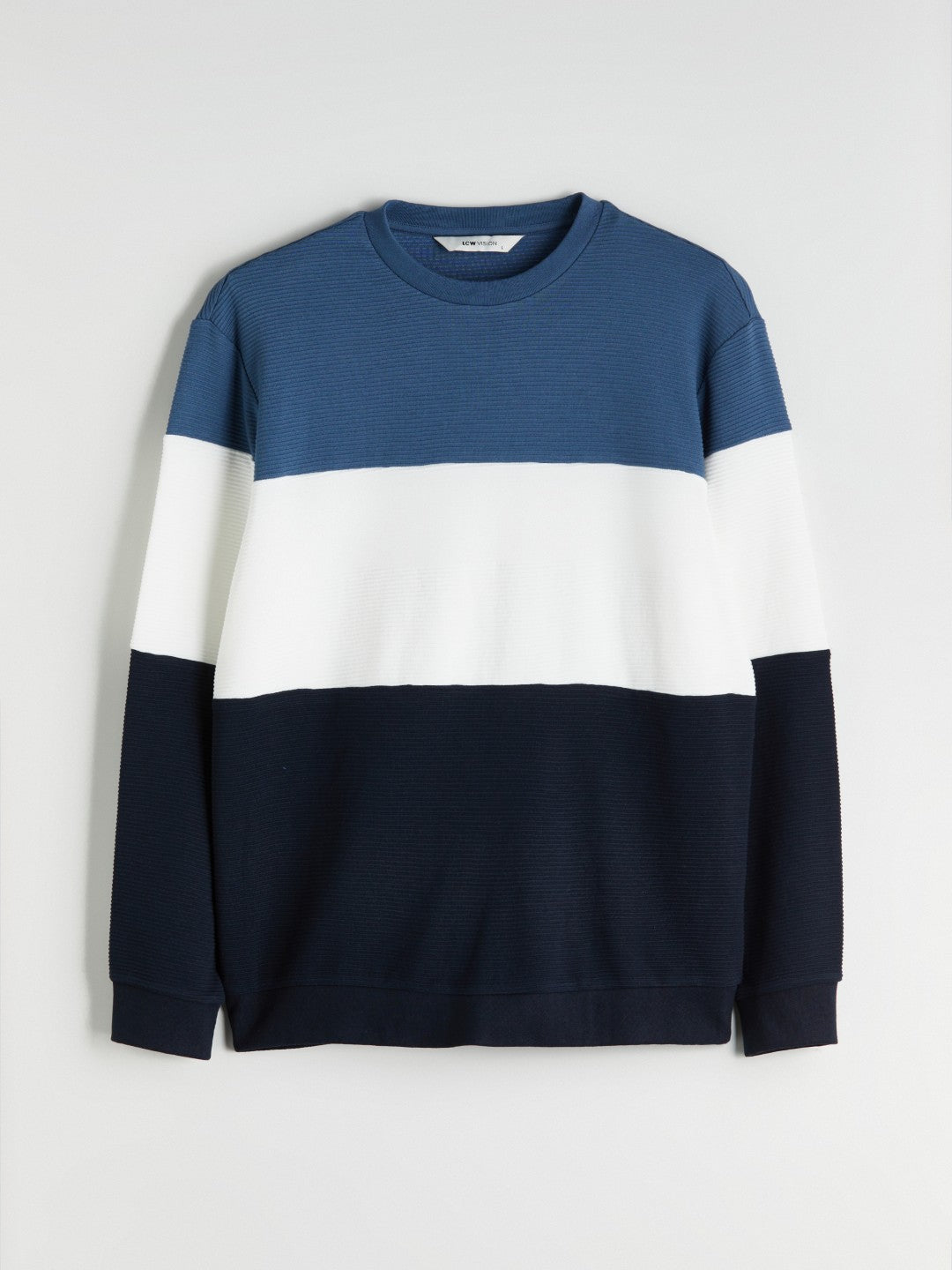 LCW Vision Crew Neck Color Block Men Sweatshirt