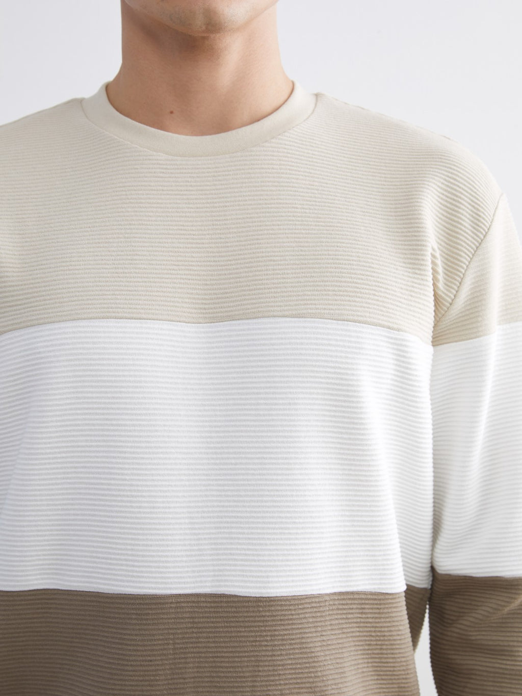 LCW Vision Crew Neck Color Block Men Sweatshirt