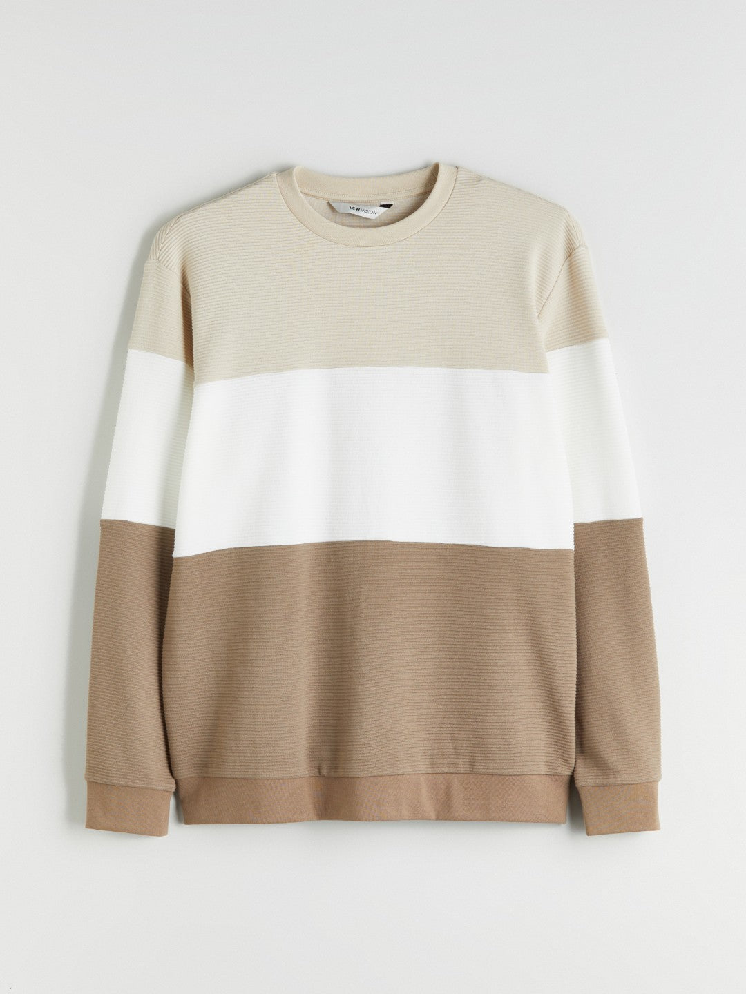 LCW Vision Crew Neck Color Block Men Sweatshirt