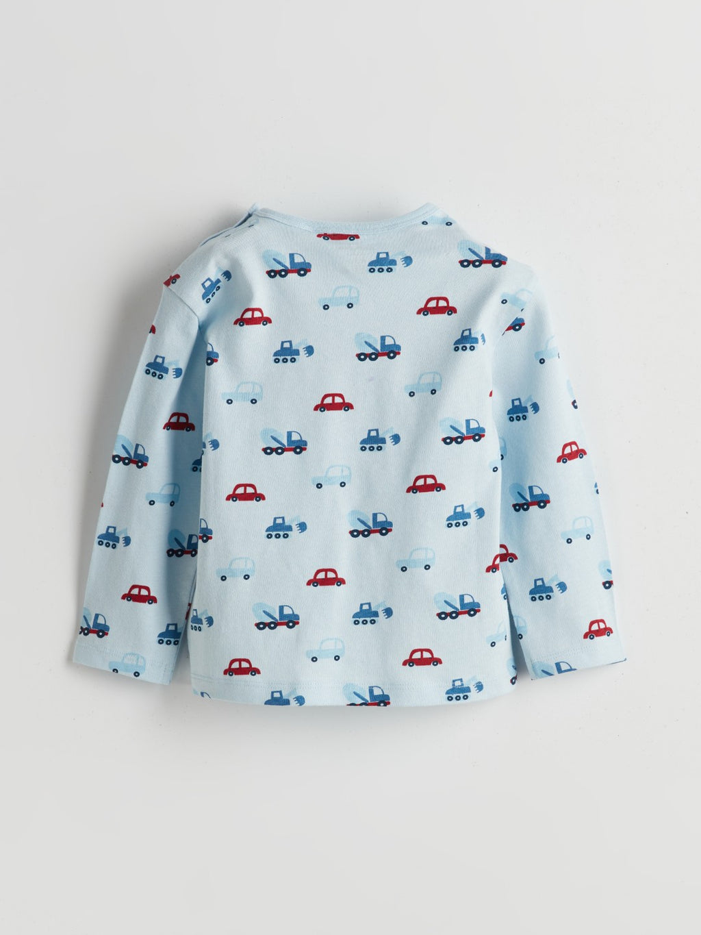 LCW Baby Blue Crew Neck Printed Baby Boy Pajama Set