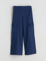 LCW Kids Blue Elastic Waist Girls Cargo Tracksuit Bottoms
