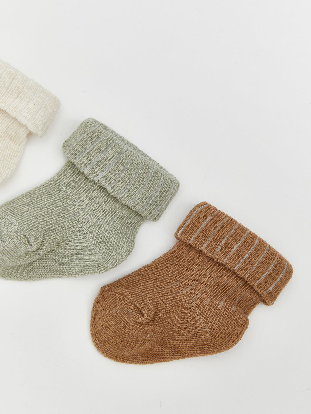 LCW Baby Ecru Printed Baby Boy Ankle Socks 3-Pack