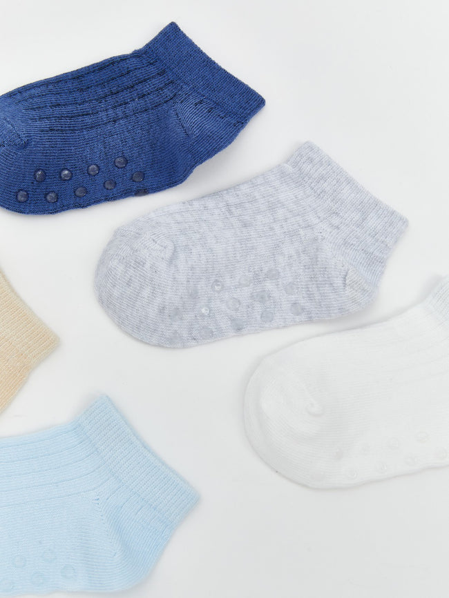 LCW Baby Blue Basic Baby Boy Booties Socks 5-Pack Main Image