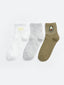 LCW Dream Gray Printed Women Ankle Socks 3-Pack