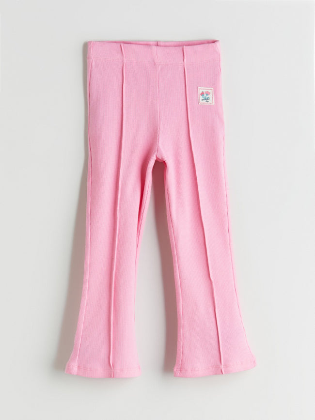 LCW Kids Elasticated Waist Flared Leg Girls Leggings Hover Image