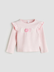 LCW Kids Crew Neck Printed Girls T-Shirt