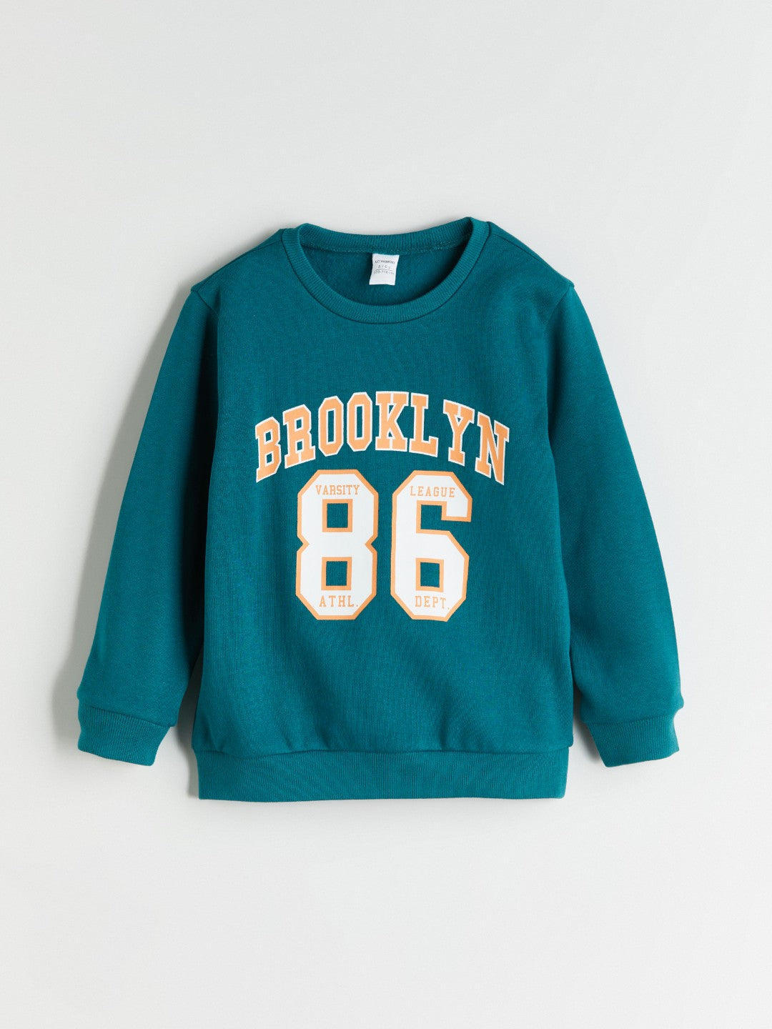 LCW Kids Green Text Printed Boys Sweatshirt